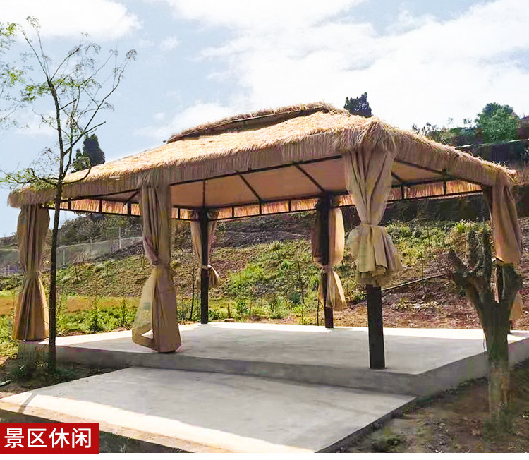室外雨棚农家乐茅草帐篷民宿凉亭休闲花园庭院遮阳棚户外乘凉亭子