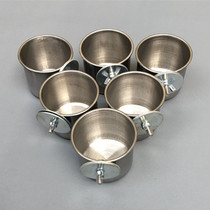 (2) Stainless Steel Parrot Food Box Water water Cup Basins Food Trough eight Gothic Caged Out-of-Bag Accessories