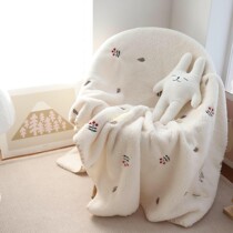 Newborn baby blanket thickened spring and autumn cover blanket kindergarten lunch break milk velvet warm childrens blanket thin velvet