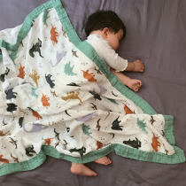 ins bamboo fiber cover blanket newborn baby air conditioning by gauze bath towel hugged baby soft four layers thick non-fluorescent