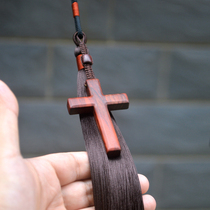 Mai Quan handmade cross car pendant jewelry red Ebony Christian gift lettering Interior decoration