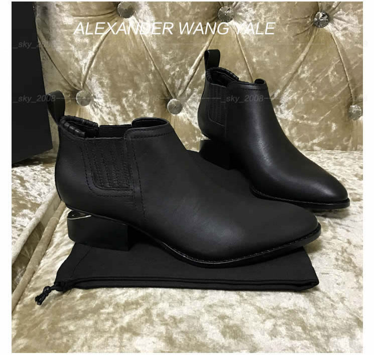 alexander wang戒指官方網站 ALEXANDER WANG YALE AW大王短裸靴子金屬斷缺口根牛皮中高跟女鞋 戒指