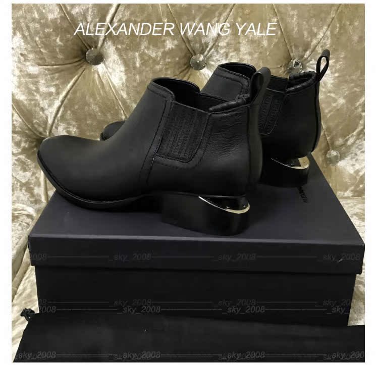 alexander wang戒指官方網站 ALEXANDER WANG YALE AW大王短裸靴子金屬斷缺口根牛皮中高跟女鞋 戒指