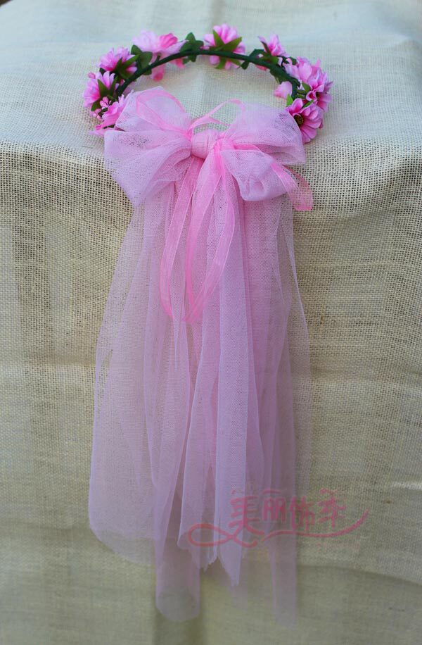 儿童头纱花环头饰公主花童头环女童头花饰品宝宝婚纱女孩发饰发箍