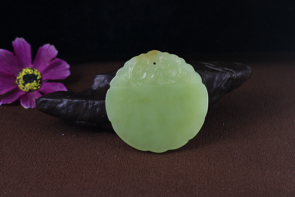 和田玉老玉网新疆和田玉青黄口平安无事牌挂件玉佩雕件天然保真