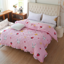 Promotion Korean version cartoon full cotton quilted jacket cotton single piece quilted thickened by single lace plus cotton quilted quilt cover