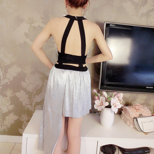 Birthday party dinner show thin irregular Street metal dress