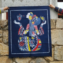 Guizhou Minority Handmade Batik with Specialty Gift Restaurant Bar Guest House for Decorative Painting Waxed and Dyed Door Curtain Partition