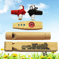Orff percussion instrument wooden kazoo KAZOO train flute wooden push-pull whistle children's teaching aid