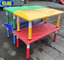 Kindergarten table and chair children's table set baby toy table set plastic table set set table set learning desk small chair