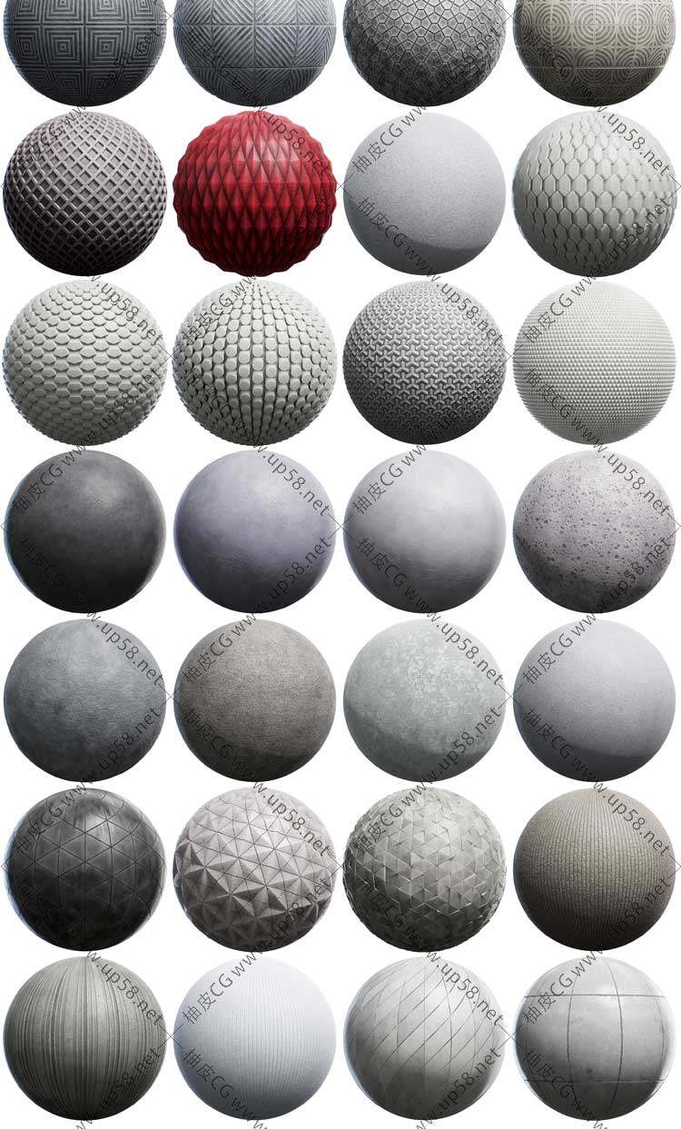 3dmaxc4dkeyshotmayavray水泥砌块镶板外墙壁无缝贴图素材库