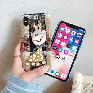 可爱小毛驴Xs max手机壳苹果六新款卡通8Plus秋冬绒布iphoneX/7女
