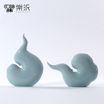 New Chinese ceramic abstract Xiangyun Zen indoor home furnishings model room tea table tea table bookcase jewelry