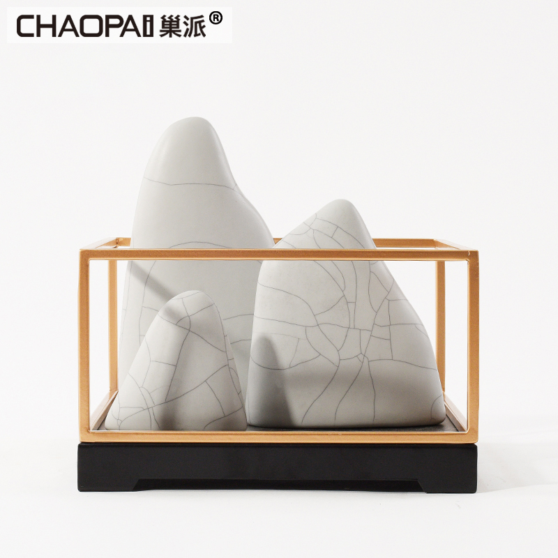 The modern creative ceramic rockery floor metal jewelry table, porch place between example shoe ark, hotel decoration