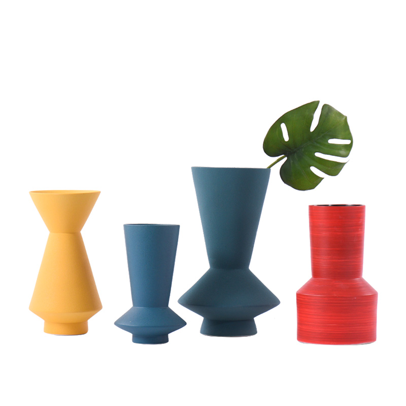 Creative move frosted color insert the flower vase furnishing articles office floor visitor desktop ceramic decoration