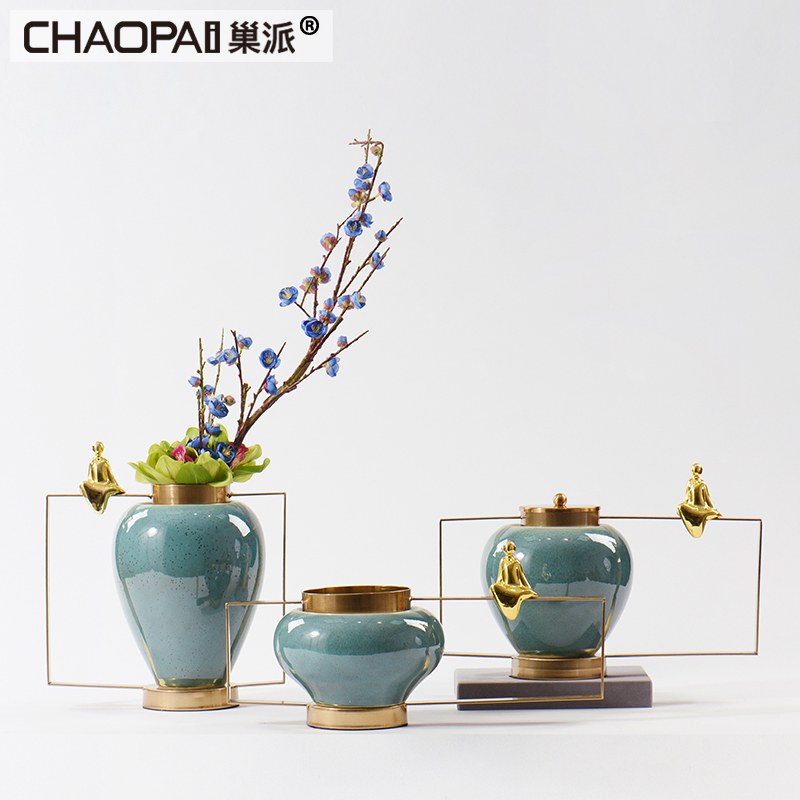 New classical flower arranging the ceramic vase furnishing articles floor example room porch ark combination, wrought iron zen take place