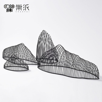 Customized abstract metal rockery sculpture crafts sales office lobby corner hollow iron art ornaments