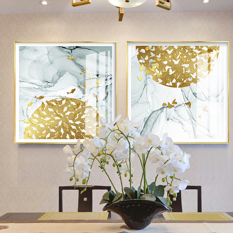 Modern new Chinese style porch decoration light key-2 luxury corridor hotel villa crystal porcelain painting soft outfit sofa background wall hang a picture