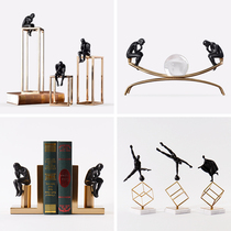 Creative figures wrought iron ornaments modern simple thinkers decorations living room wine cabinet study office small furnishings