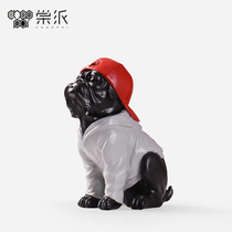 Animal dog desktop ornaments living room corner TV cabinet countertop soft decoration Water Bar shop window device decoration