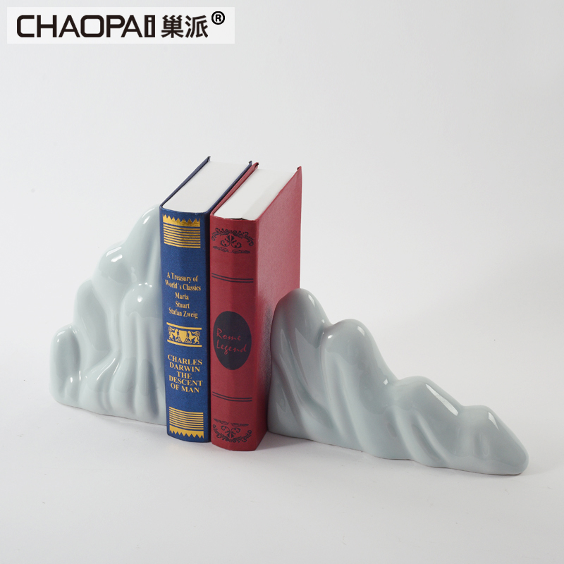 New Chinese style ceramic rockery bookends furnishing articles home study bedroom bookcase originality example room desktop soft adornment