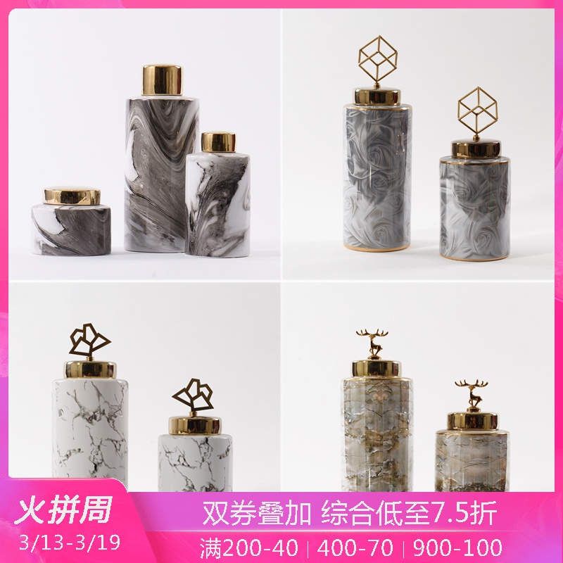 Modern light key-2 luxury marble ceramic wine storage tank furnishing articles sitting room porch TV show soft decoration