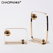 Modern new Chinese geometric metal ornaments Jane ou creative home living room TV wine cabinet Villa Hall decorations