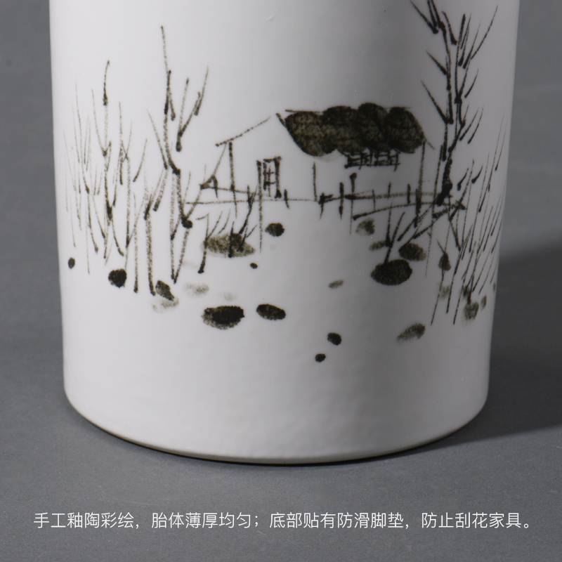 New Chinese style landscape landscape ceramic storage tank is placed in the hall corridor between example corner edge ark adornment