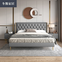 Winter Bear American Double 1 8 m Master Bedroom With Large Bed Light Lavish Simplicity About Modern Real Leather Bed Atmospheric Wedding Bed Soft Foreskin Bed