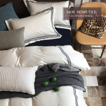 Export Nordic American tribute satin Egyptian long-staple cotton embroidery four-piece solid color cotton high-grade hotel bedding