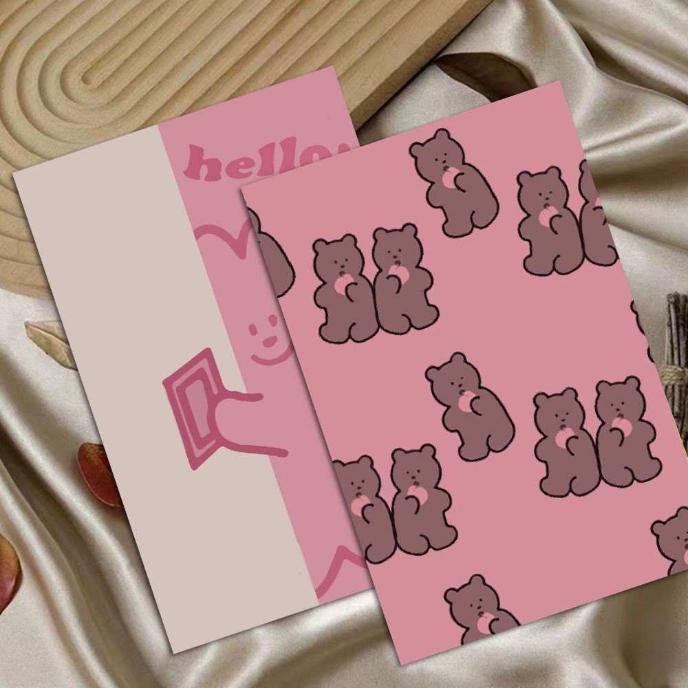 ins韩风可爱小熊卡片房间宿舍墙面装饰贴纸手绘卡通插画墙贴贴画