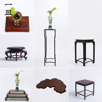 Big red and sour branch flower frame base solid wood chassis receptacle flower wheel flower Flower Path Chinese mahogany bonsai Bo ancient shelf soft