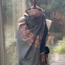 WeinNan WEINAN rims VINTAGE Kashmir cashmere PASHMINA handmade embroidery shawl 099