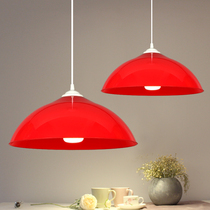 Big red chandelier Soft plastic lampshade single head three head restaurant creative personality engineering decoration fruit and vegetable lamp