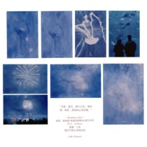BlueHour Original Blue Moon Wind View Fireworks Illustrations Greeting Cards Photo Ocean Gallery Postcards