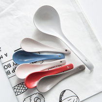 ins Nordic colored ceramic tableware household soup spoon spoon spoon spoon spoon small soup spoon scoop porcelain spoon
