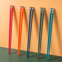 Japanese color chopsticks set anti-mildew and anti-bacteria anti-skid alloy family chopsticks special high temperature resistant chopsticks