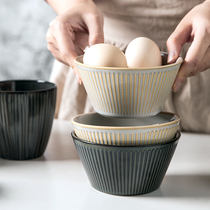 Japanese rice bowl dish soup bowl retro creative Nordic ceramic tableware household plate personalized dish dish light luxury simple simple