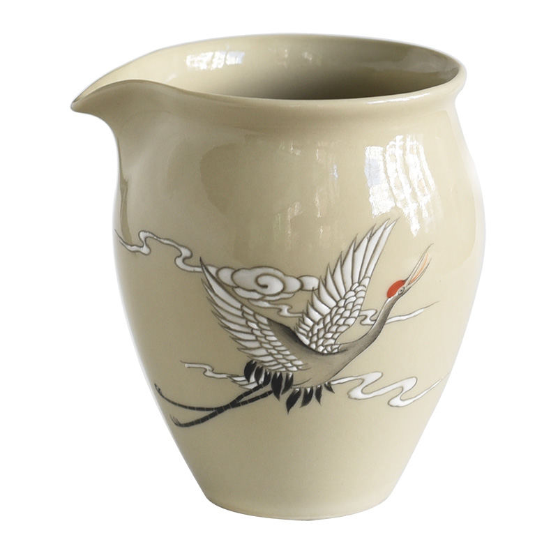 Hundred hong hand - made plant ash ceramic fair keller tea tea set, tea camellia Chinese jingdezhen points the crane