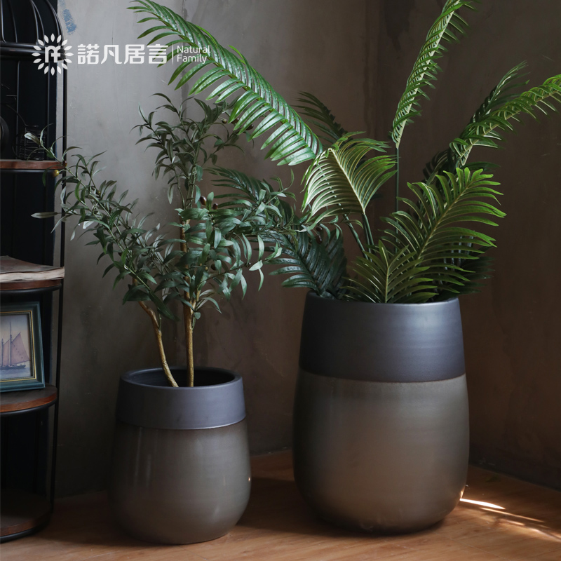 Jingdezhen Nordic ceramic vases, contracted and I sitting room flower POTS, large diameter between example furnishing articles decorative POTS