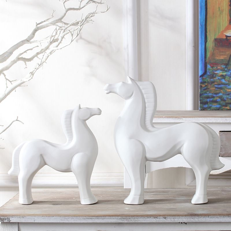 The modern home decoration simple ceramic handicraft horse place of The sitting room TV ark, wine house decoration