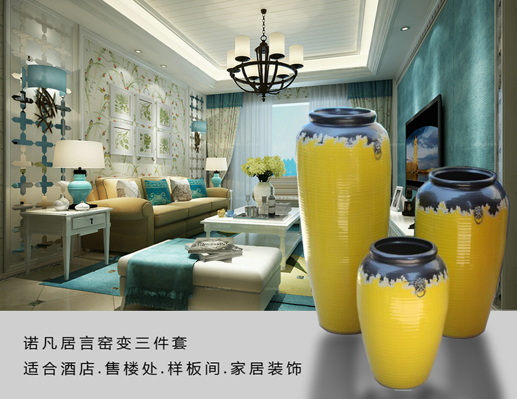 Modern ceramic vase color glaze up landing vase European American sitting room hotel villa place big vase