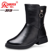 3515 Stronger Womens Shoes Leather Mothers Cotton Shoes Plus Velvet Womens Boots Wool Boots Martin Boots Cotton Boots