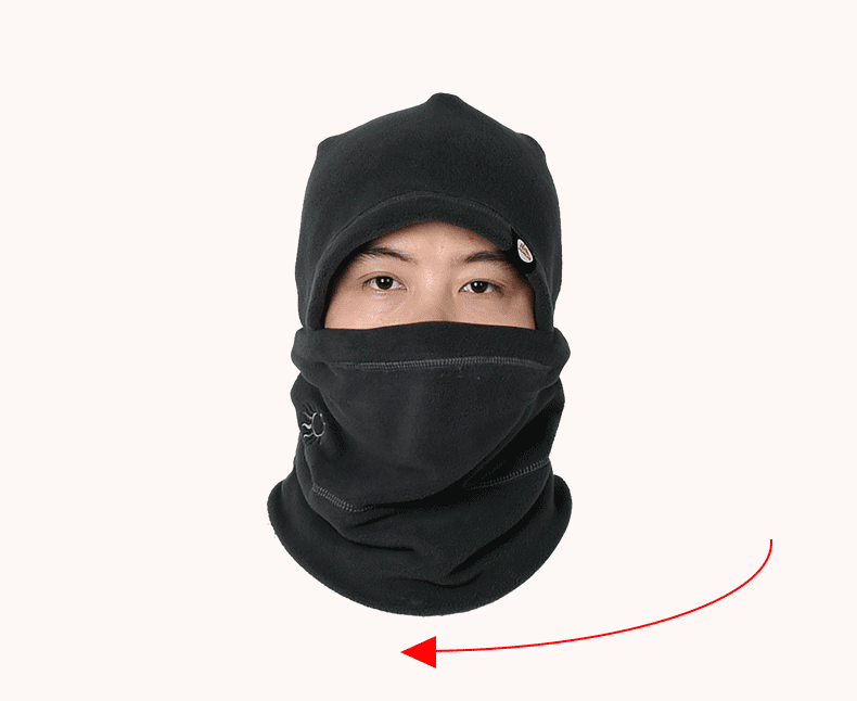 抓绒帽子男户外冬季面罩头套女加厚保暖防风cs蒙面帽围脖滑雪帽