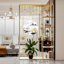 New Chinese Bou Ancient Shelf Iron Art Partition Office Cabinet Living Room Shelf Metal Light Extravagant Bookcase Display Case