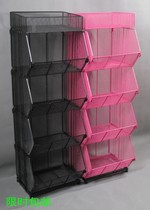 Boutique high-end jewelry beveled basket wire mesh shelf snacks toy silk socks mask cosmetics display rack