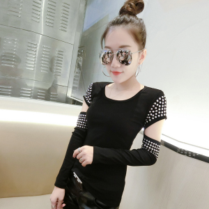 Autumn New Long Sleeve Diamond Slim T-shirt