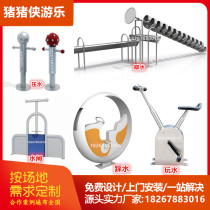 Large-scale stainless steel sluice outdoor water jet waterwheel scenic equipment childrens play Archimedes water fetcher