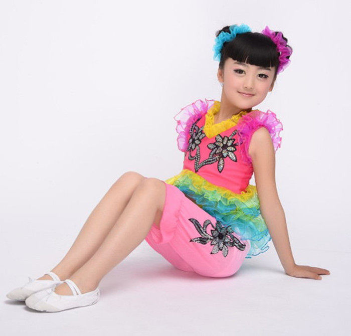 小嫚群舞荷花奖大赛《小曼》舞蹈演出服/儿童民族表演服装舞蹈服