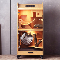 Chinchilla cabinet cage luxury villa solid wood cage wooden house honey bag glider cage squirrel breeding cage blind date cage can be customized